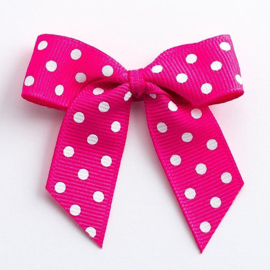 Polka Dot Bows 5cm - Shocking Pink
