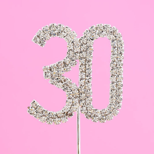 Number 30 Diamante Cake Topper
