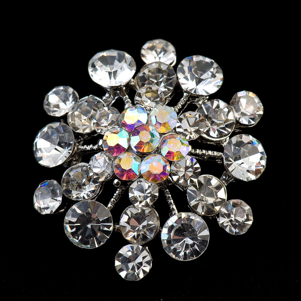 Vintage Snowflake Diamante Brooch