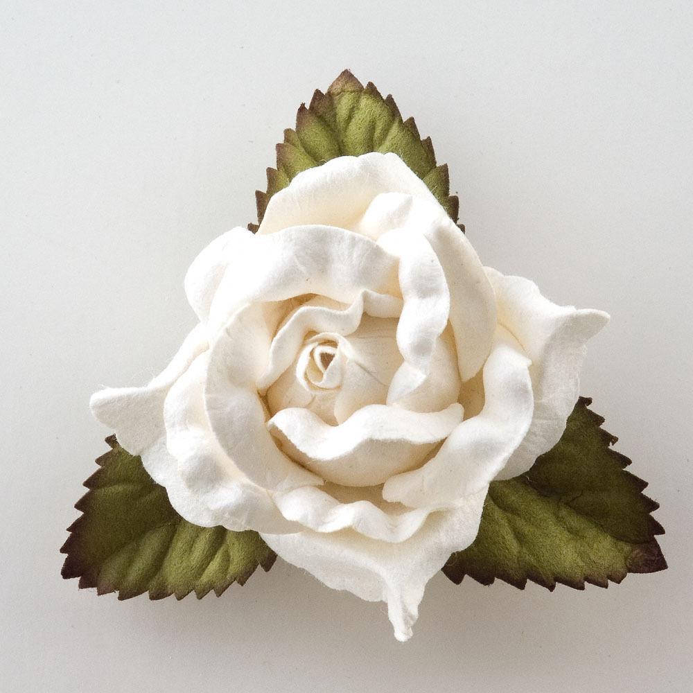 Large Open Rose - White