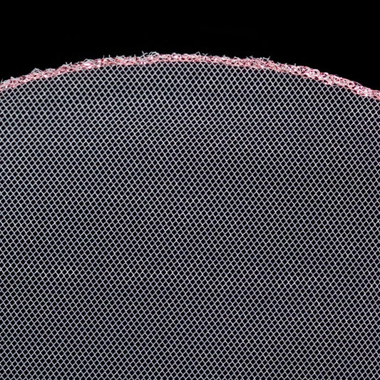 Lurex Edged Mesh Tulle Circles - White/Metallic Pink (Clearance)