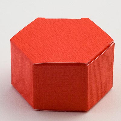 Hexagonal Box - Red Silk