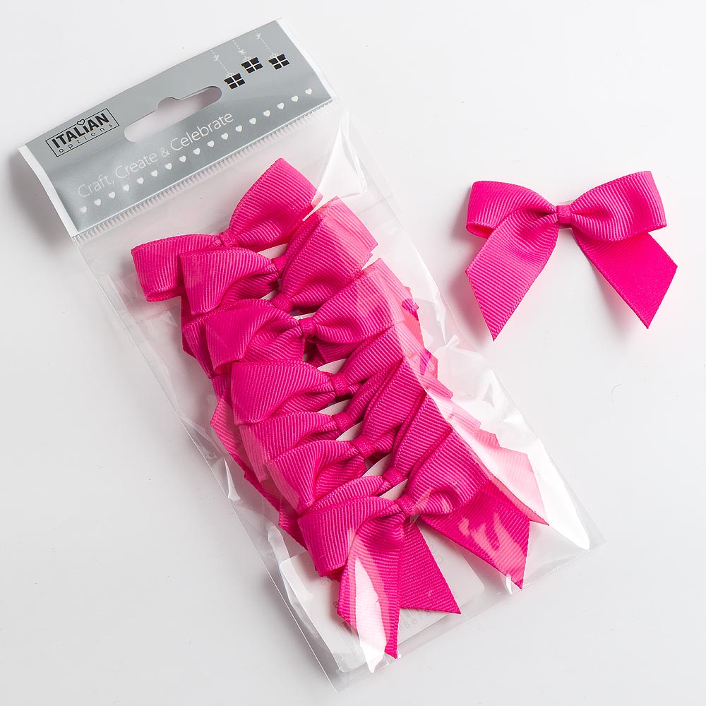 5cm Grosgrain Ribbon Bow - Shocking Pink