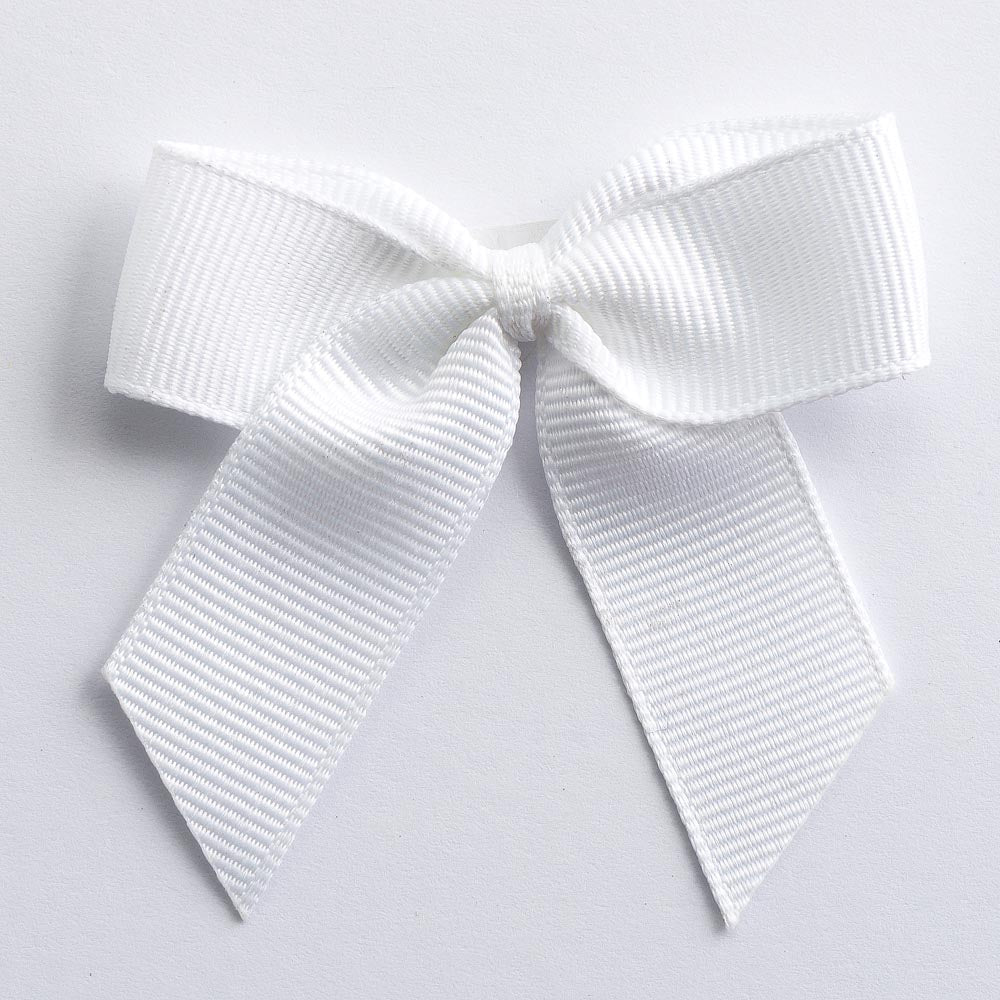 5cm Grosgrain Ribbon Bow - White