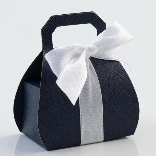 Handbag Box - Navy Silk