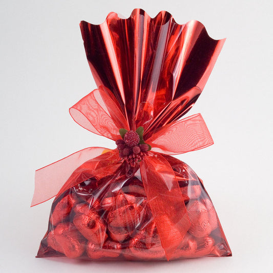 Foil Gift Bag - Clear/Red