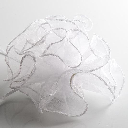 Wavy Edge Cristal Tulle Circles - White (Clearance)