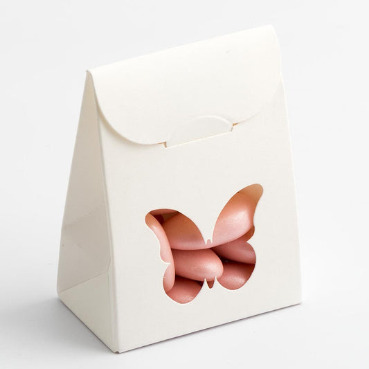 Sacchetto Box with Butterfly Shaped Window - Powder White