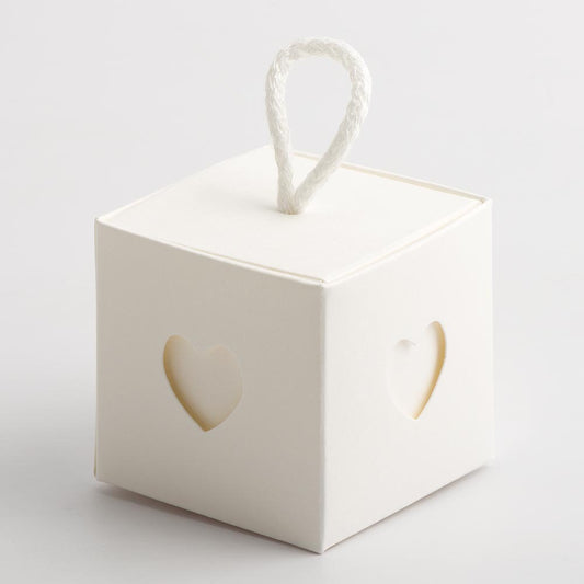 Cube Box with Cord - Powder White