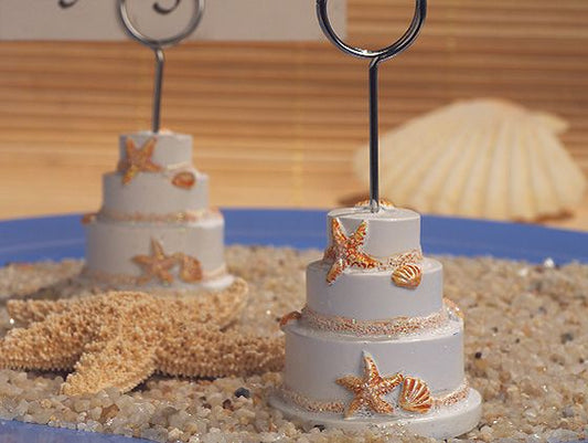 Beach Theme Wedding Cake Place Card Holder (Clearance)