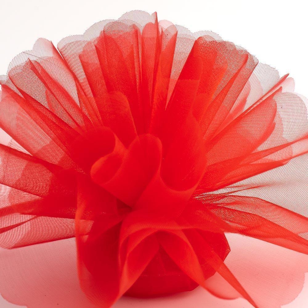Cristal Tulle Circle Scalloped Edge - Red