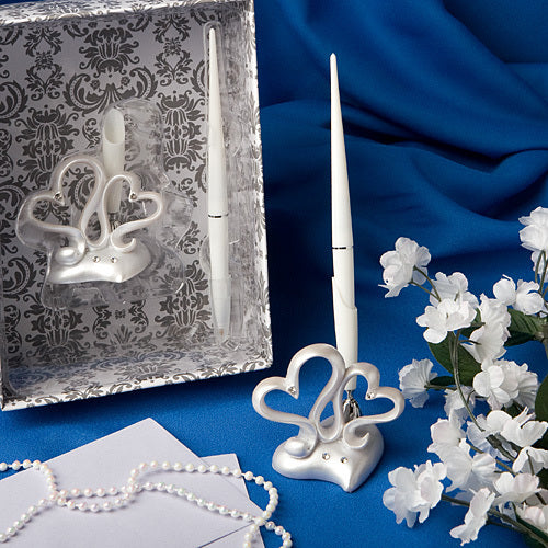 Wedding Pen Set Interlocking Hearts Design (Clearance)