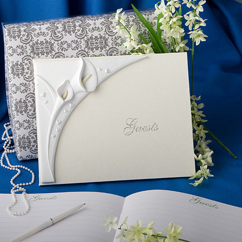 Wedding Guest Book Calla Lily Design (Clearance)