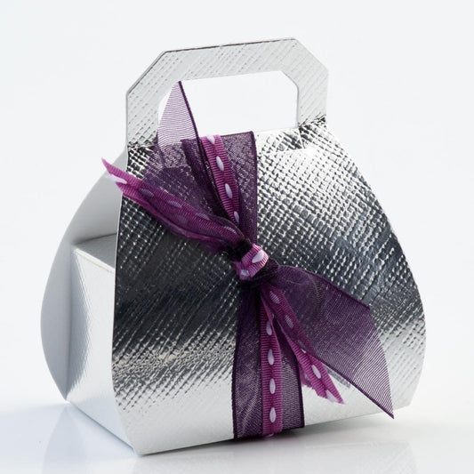Handbag Box - Silver Silk