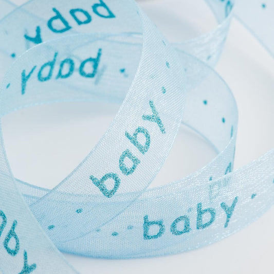 Baby Organza Lurex Ribbon - Blue