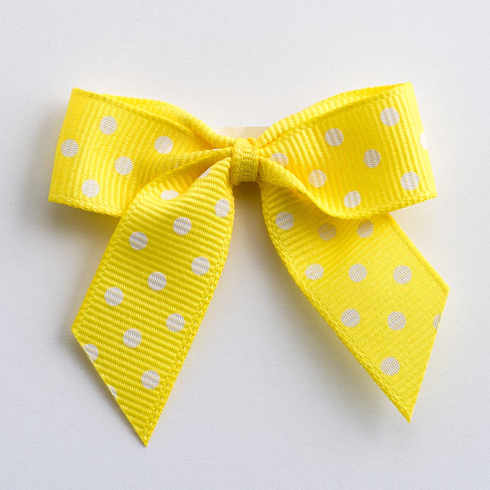 Polka Dot Bows 5cm - Yellow