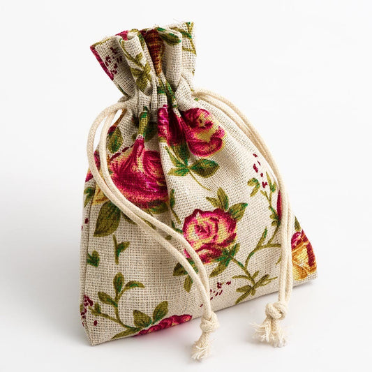 Hessian Bag - Vintage Roses (Clearance)