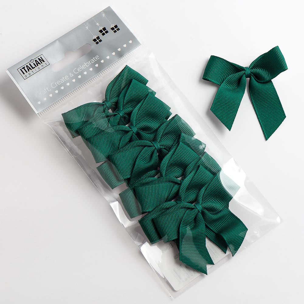 5cm Grosgrain Ribbon Bow -  Dark Green
