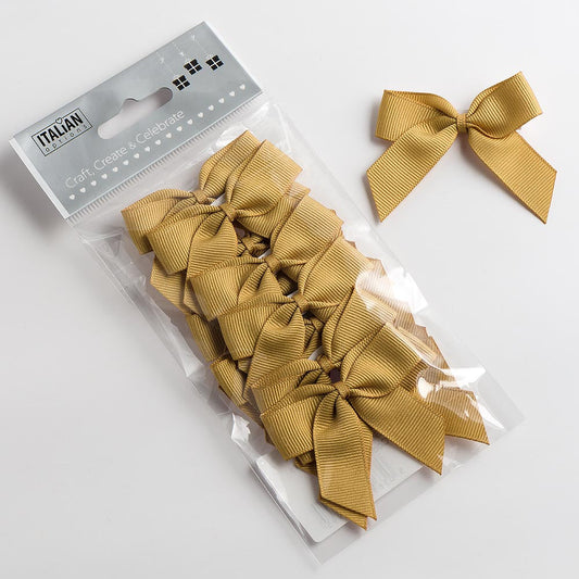 5cm Grosgrain Ribbon Bow - Gold