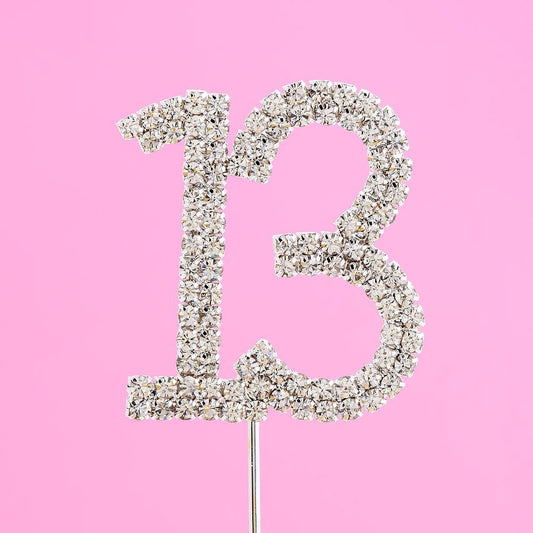 Number 13 Diamante Cake Topper
