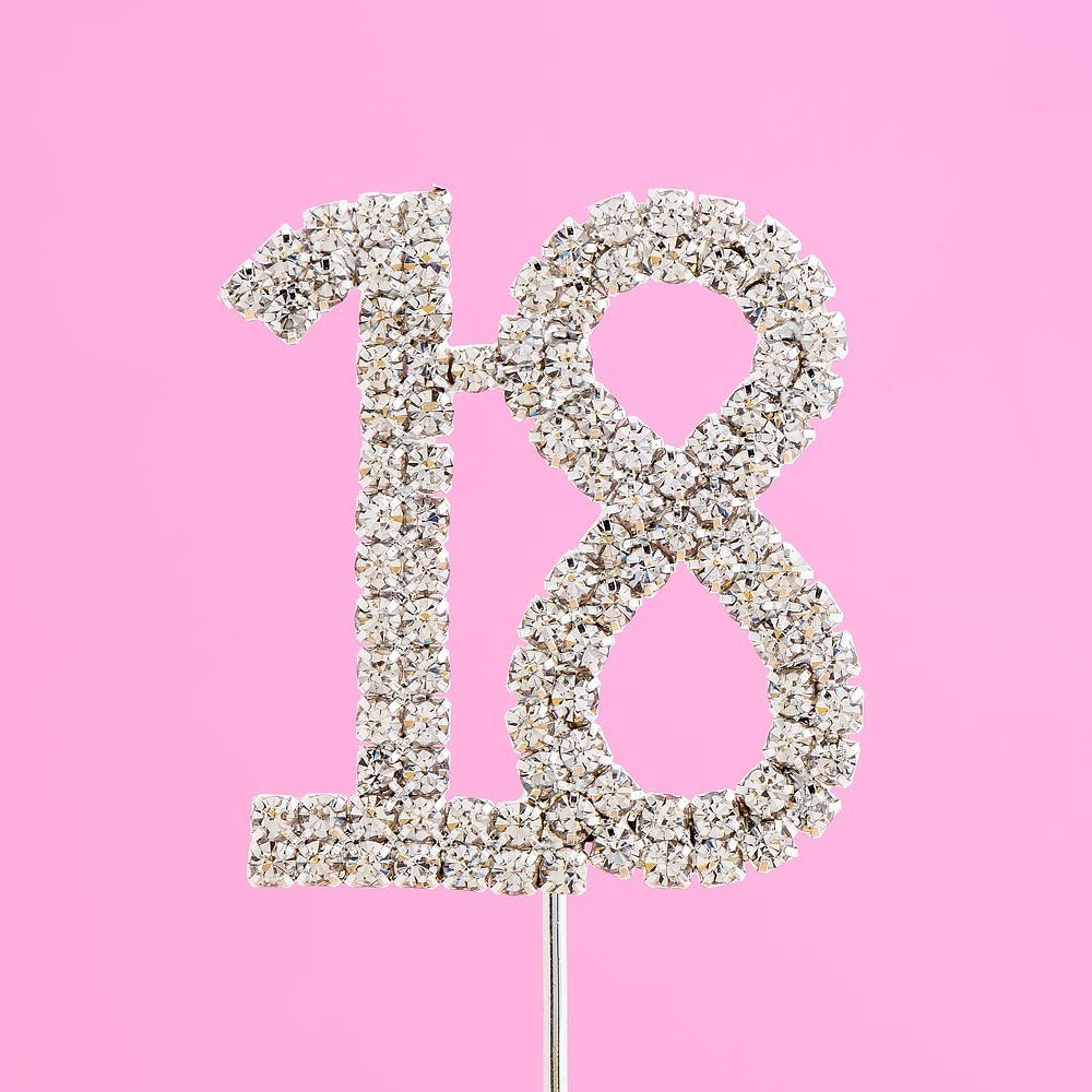 Number 18 Diamante Cake Topper