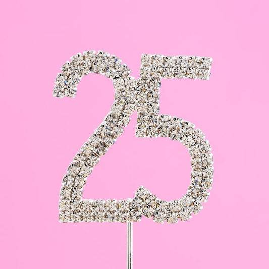 Number 25 Diamante Cake Topper