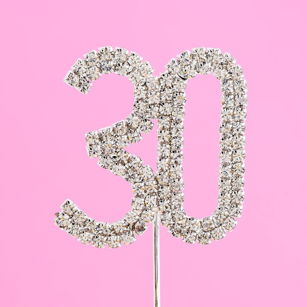 Number 30 Diamante Cake Topper