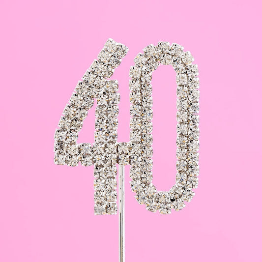 Number 40 Diamante Cake Topper