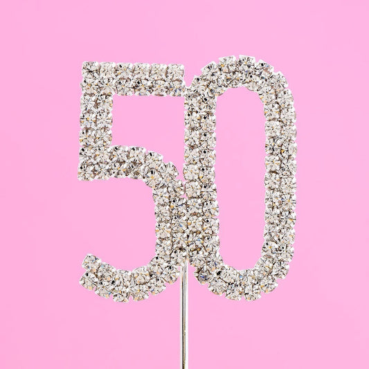 Number 50 Diamante Cake Topper