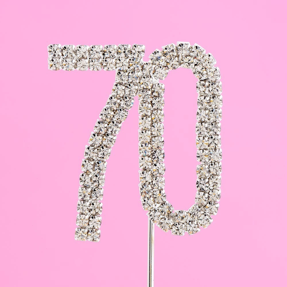 Number 70 Diamante Cake Topper