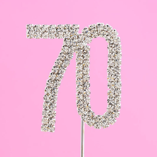 Number 70 Diamante Cake Topper