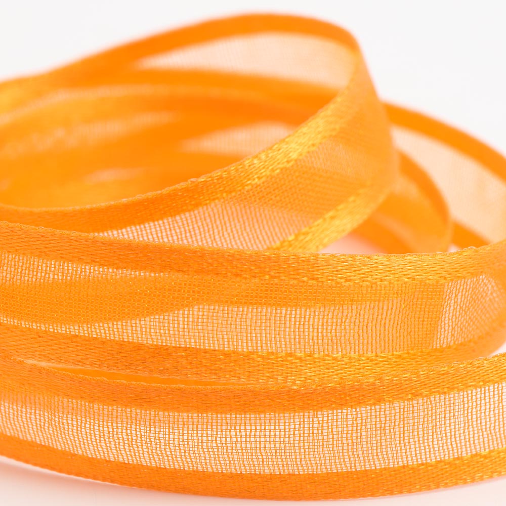 Satin Edge Organza Ribbon - Orange