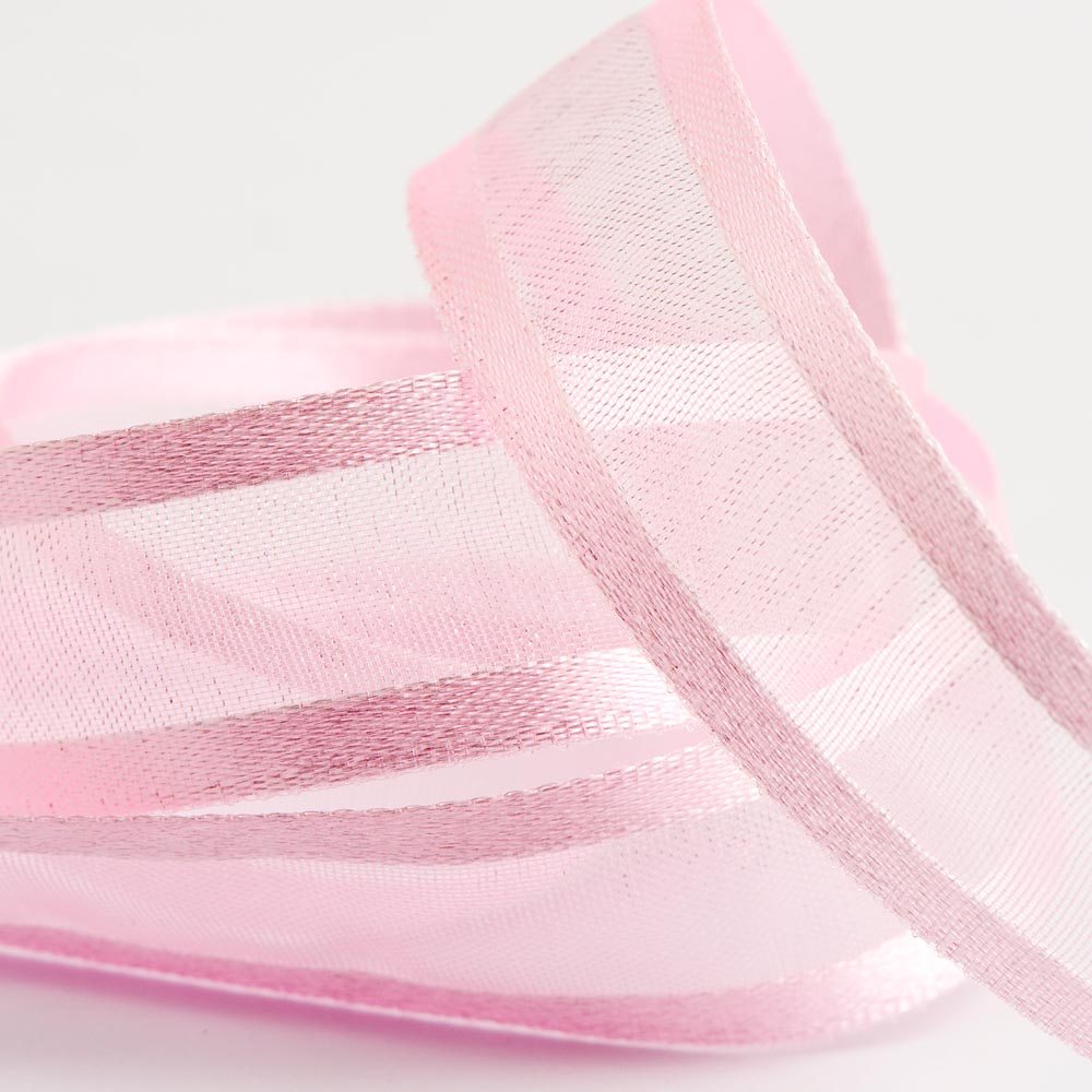 Satin Edge Organza Ribbon - Pale Pink