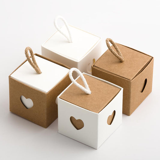 Cube Box with Cord - Powder White
